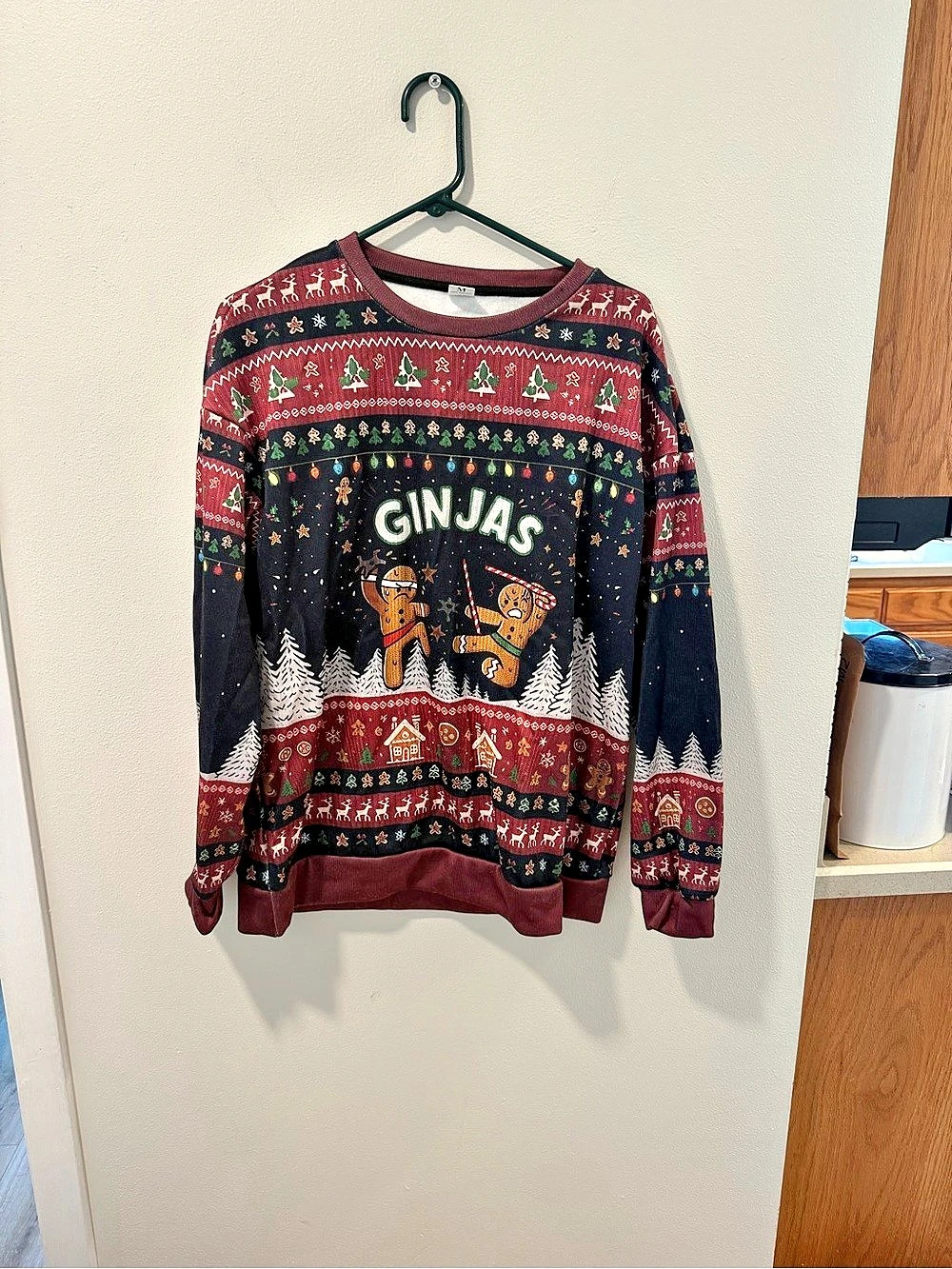 Ginjas Gingerbread Ninjas Ugly Christmas Sweatshirt Size Medium